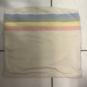 American Eagle tube top with rainbow stripes